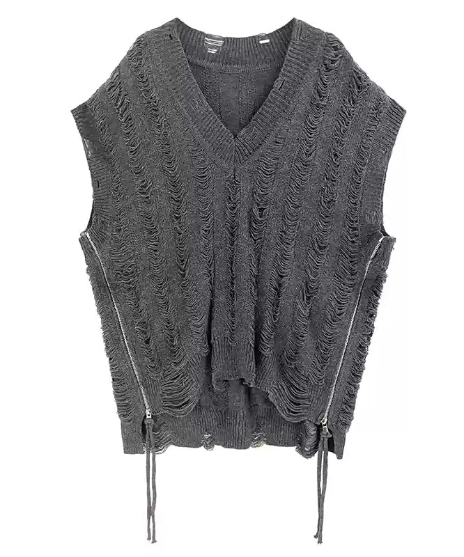 Side-zip knit vest