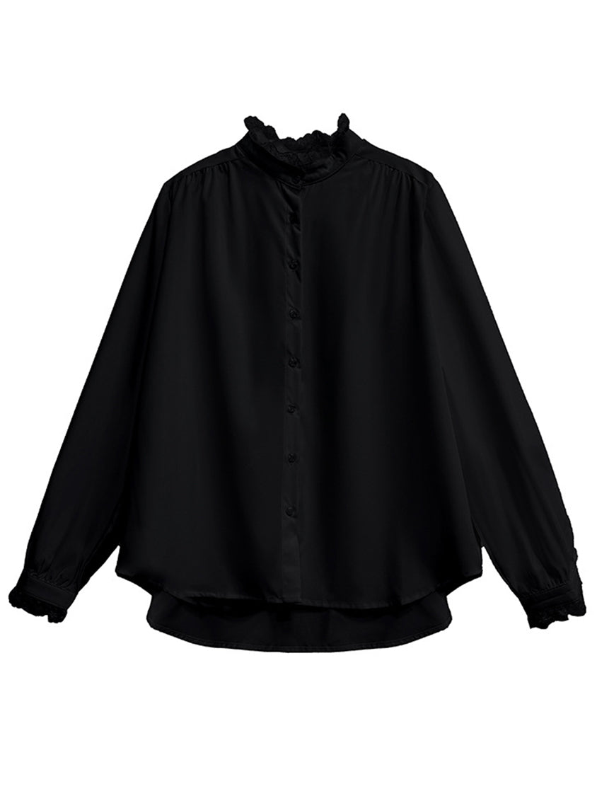 Lace stand-collar blouse