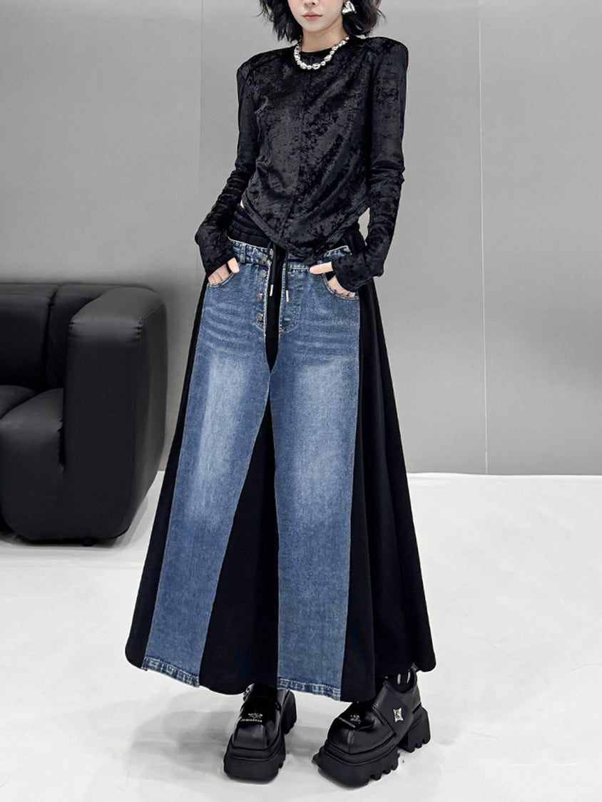 Contrast Patchwork Skirt