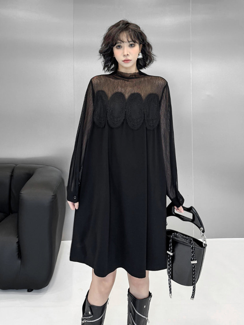 mesh split dress
