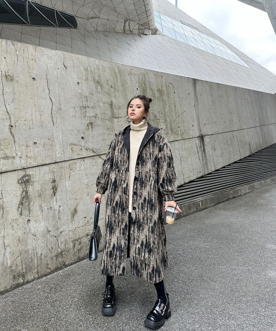 Brushed Hoodie Coat