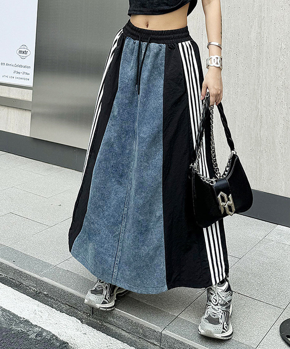 Sideline denim skirt