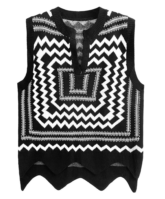 V-neck knit vest