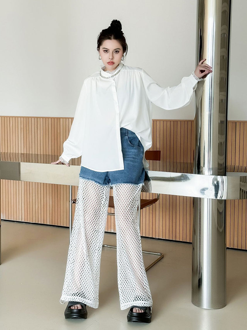 Splicing Lace Pants