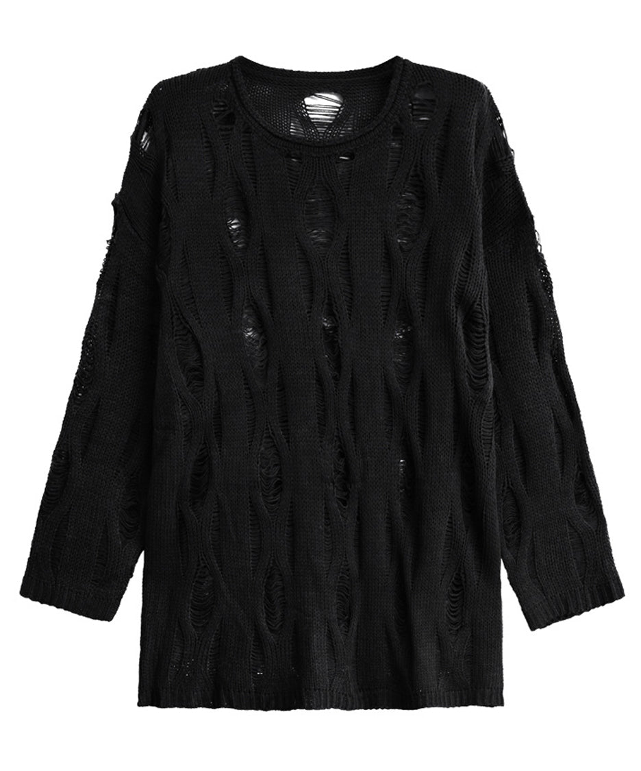 Ripped pullover knit