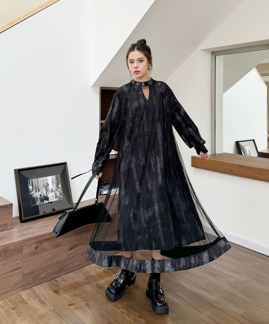 Mesh splicing dress
