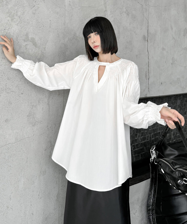 shirred blouse