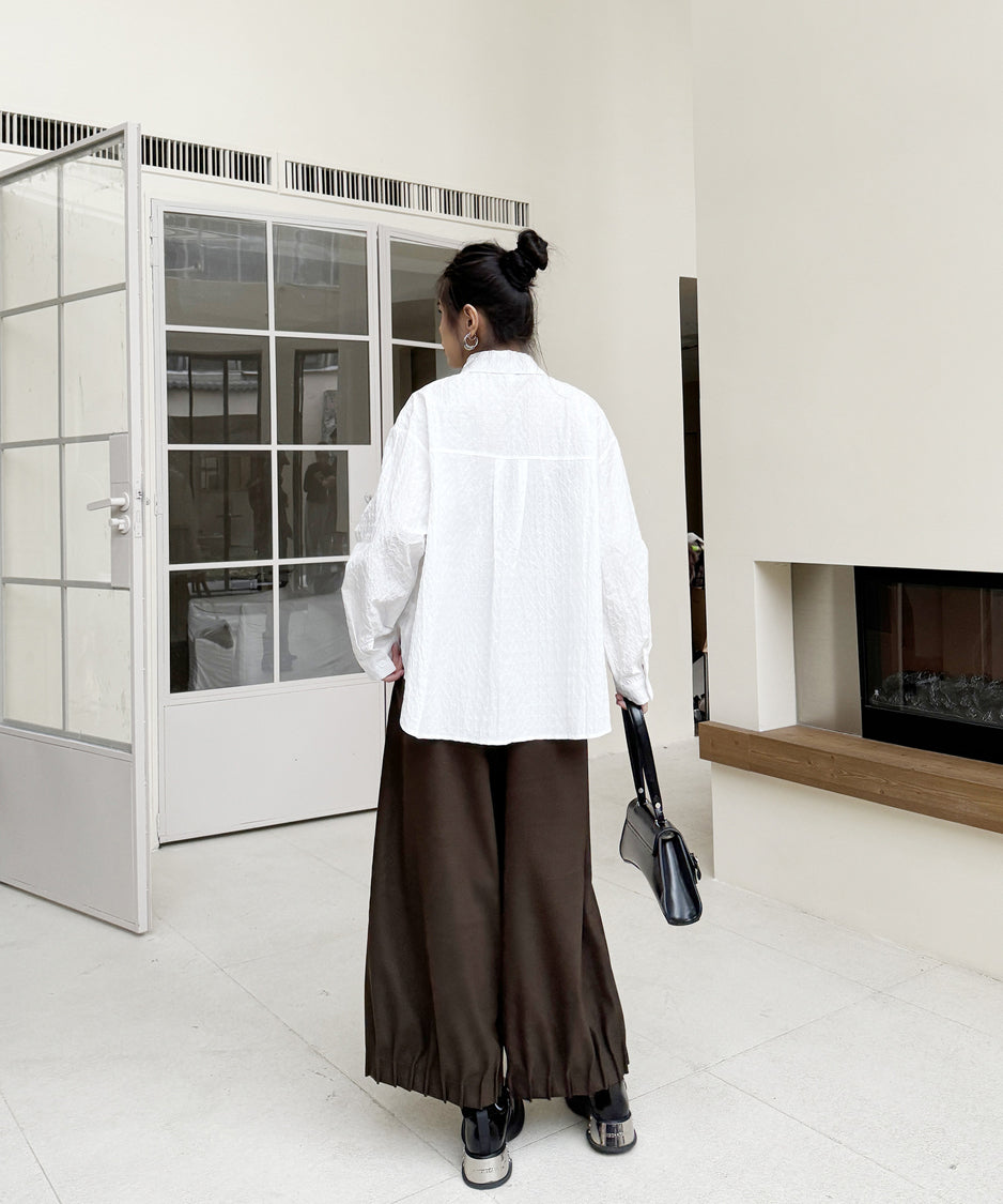 Cropped wide pants
