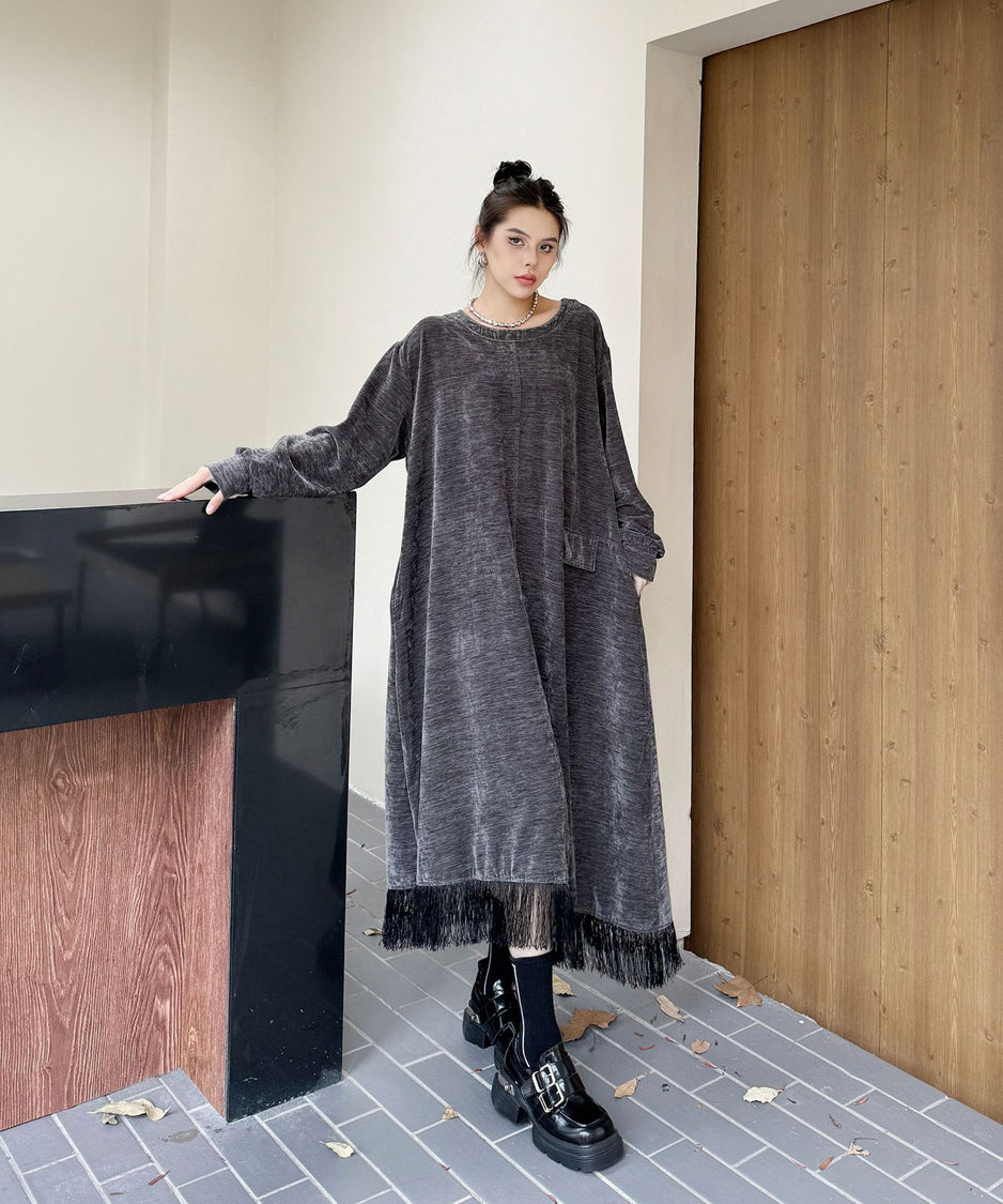 Hem Tassel Flare Dress