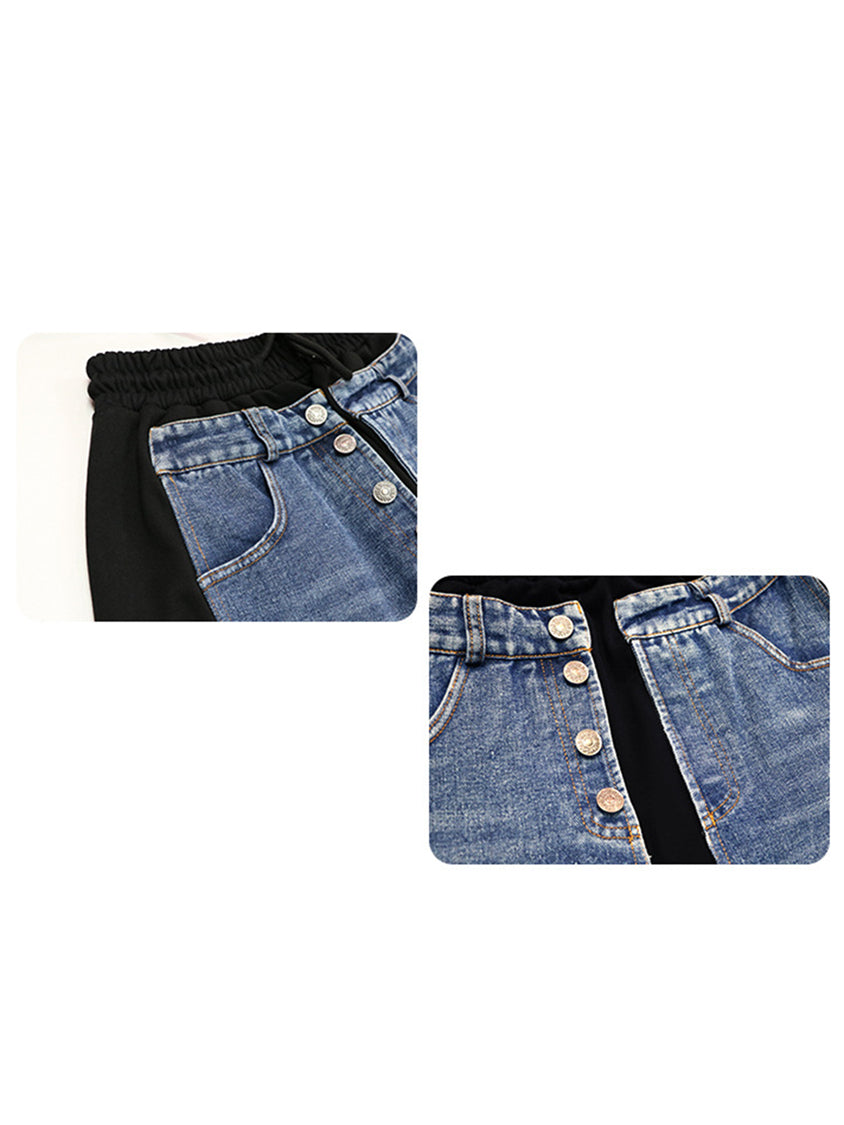 Contrast Patchwork Skirt