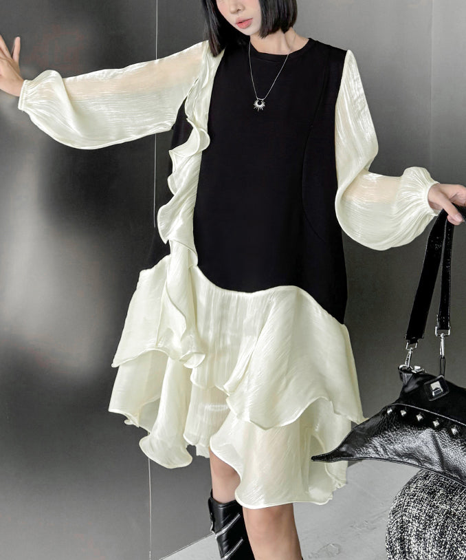 See-through ruffle dress