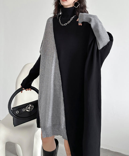 Two-tone knit dress