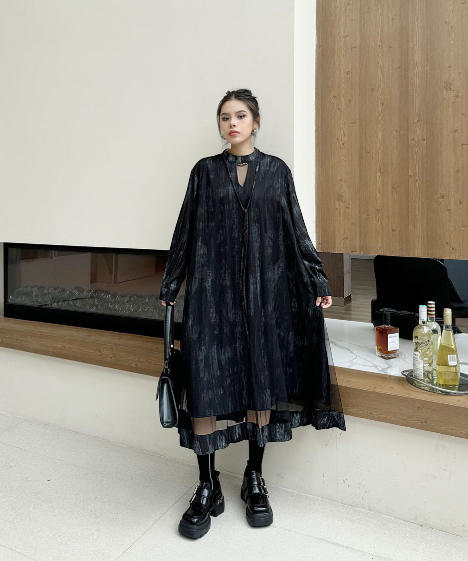 Mesh splicing dress