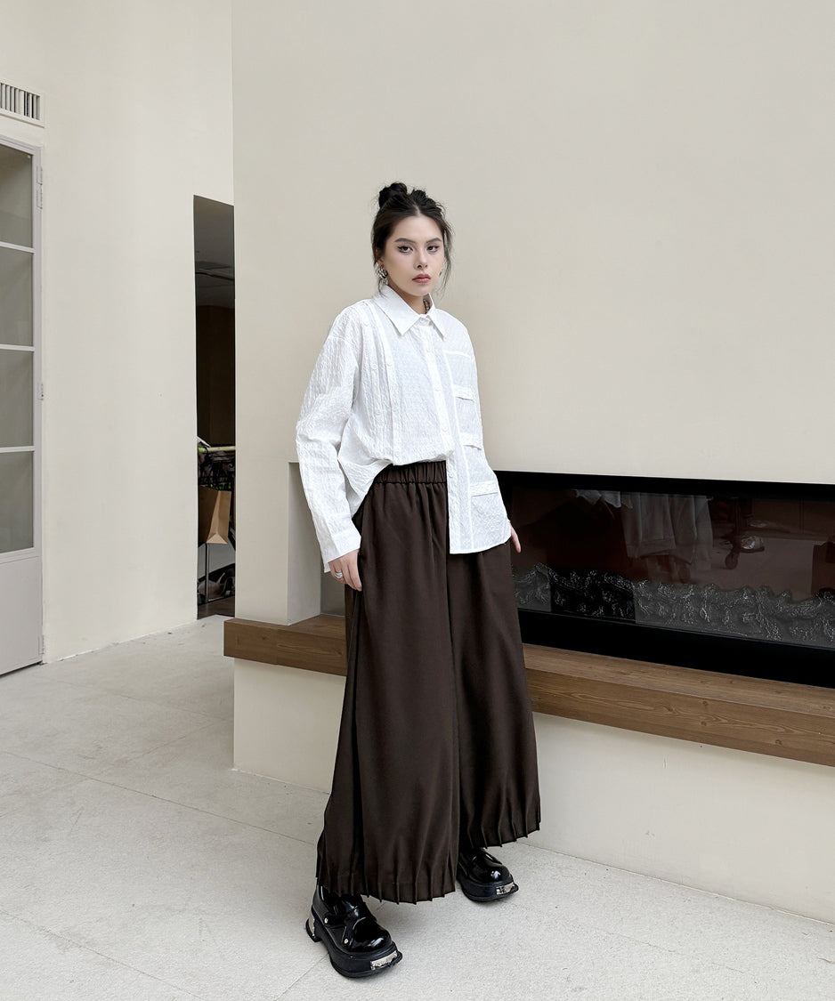 Cropped wide pants