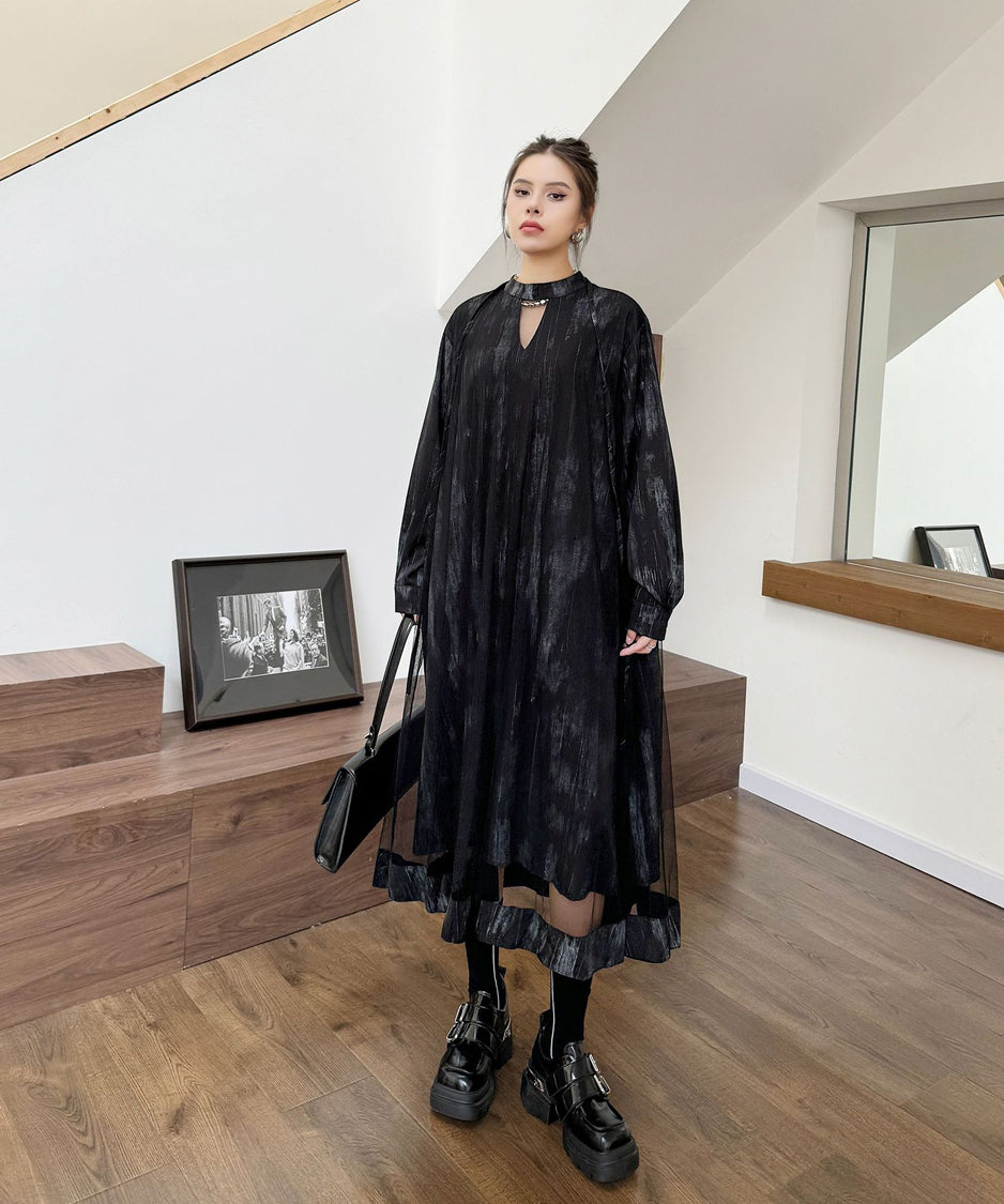 Mesh splicing dress