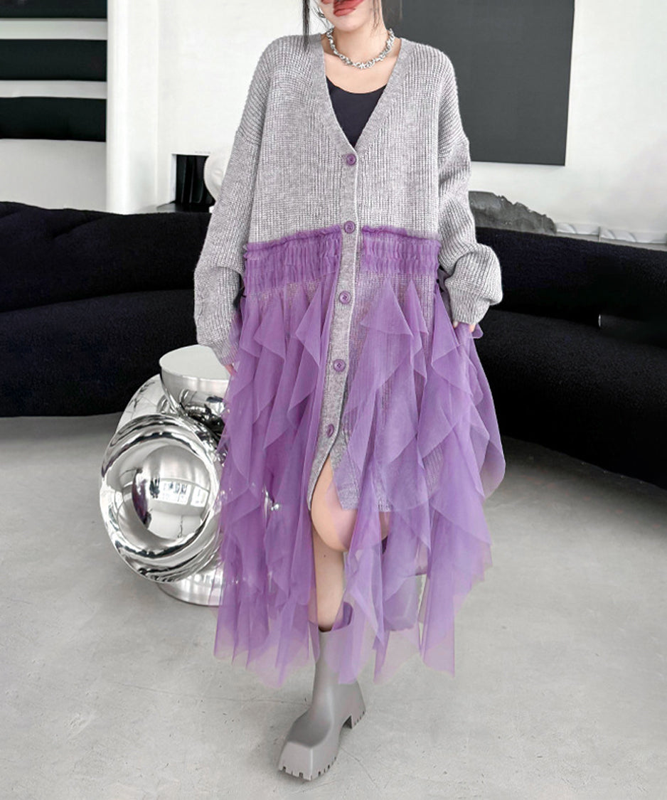 tiered mesh cardigan