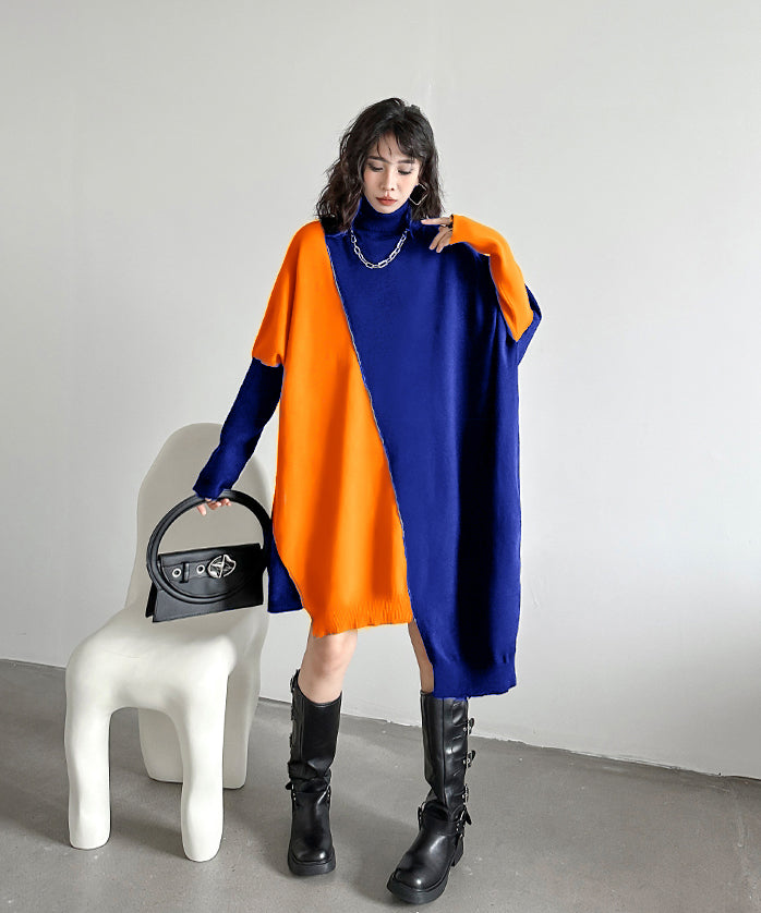 Two-tone knit dress
