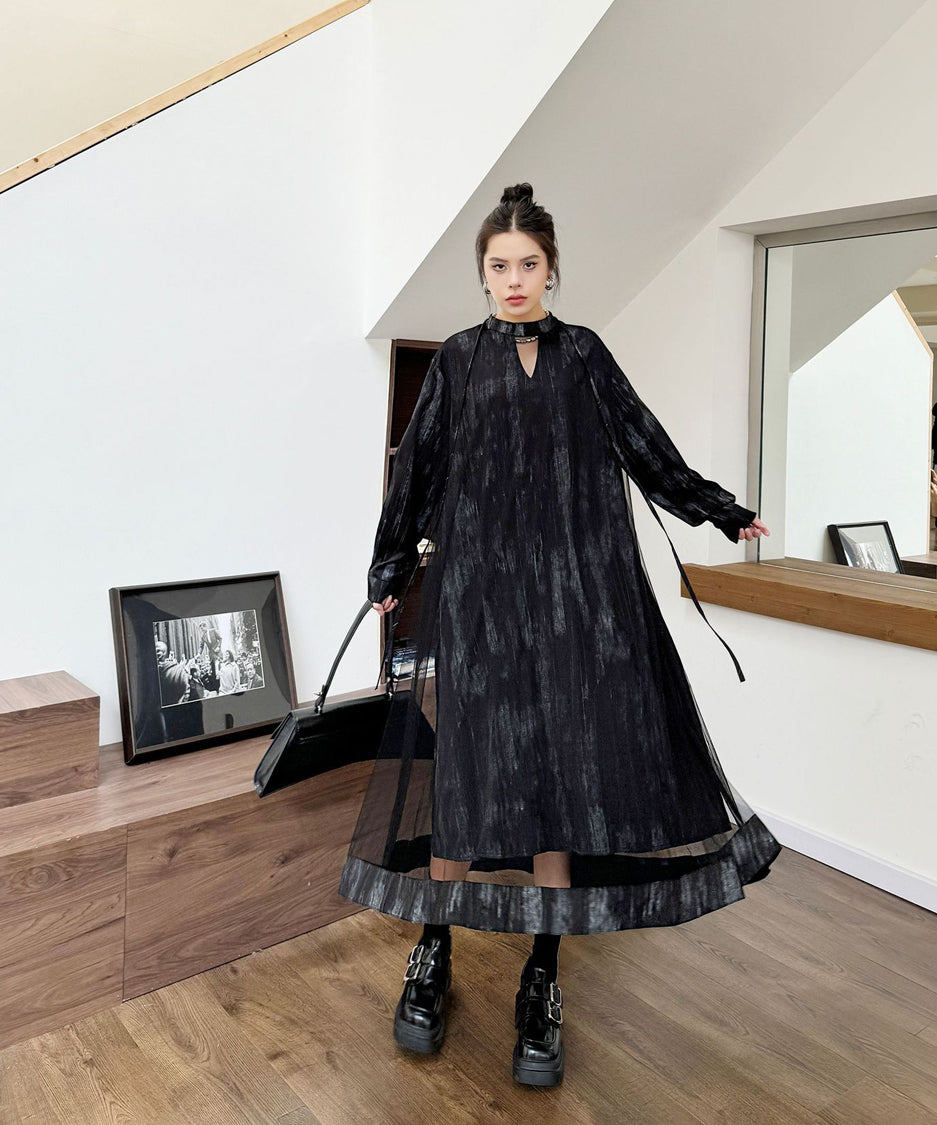 Mesh splicing dress