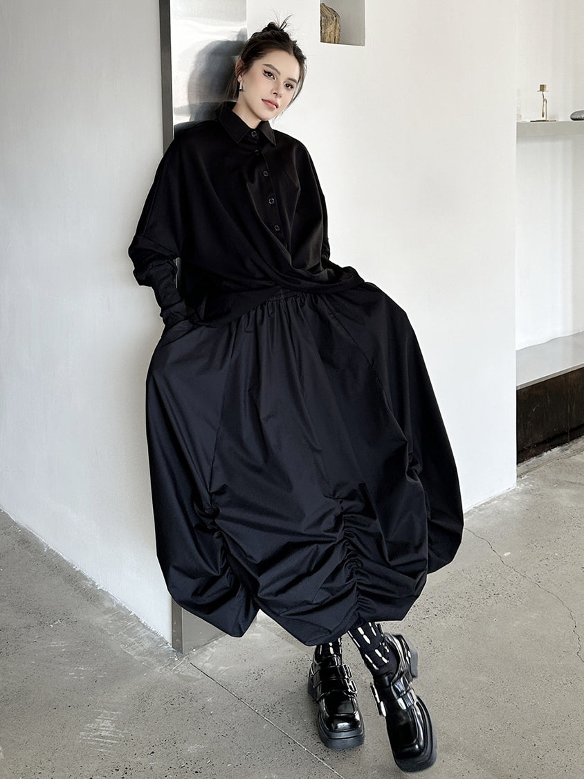 Gathered balloon skirt