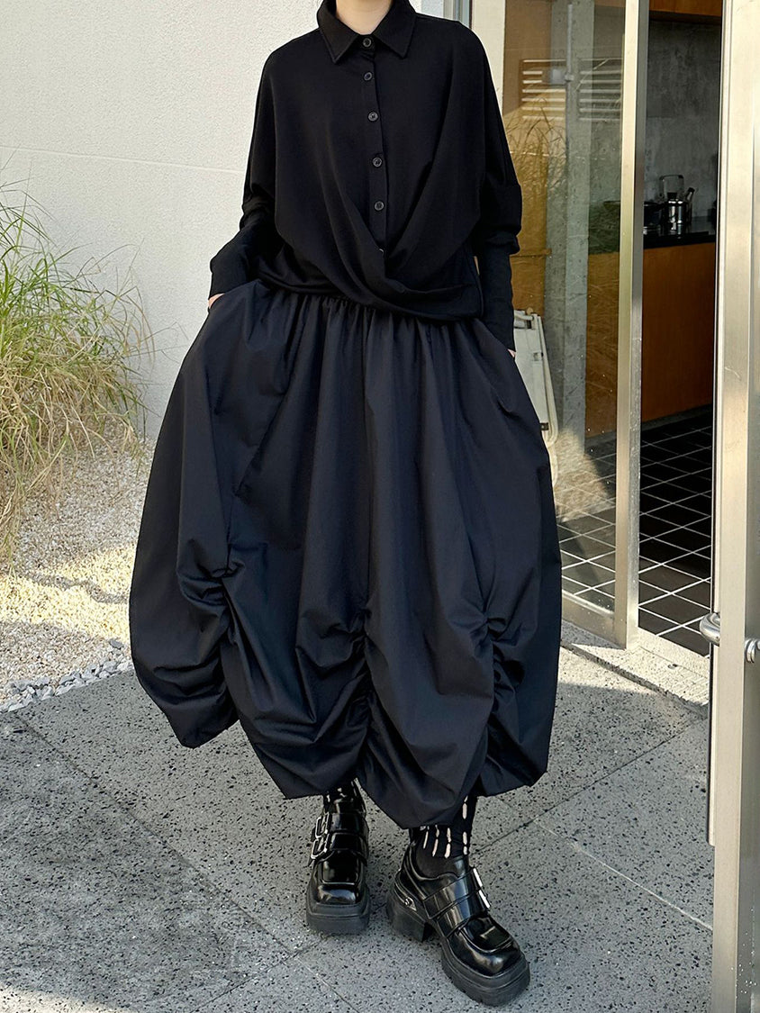 Gathered balloon skirt