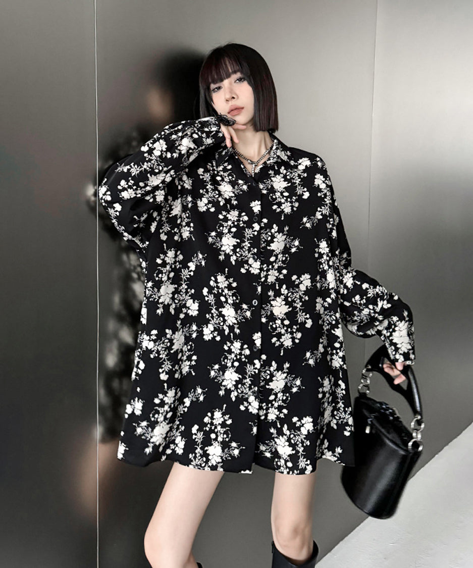 Printed loose blouse