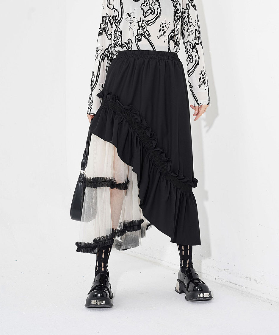 tulle layered skirt