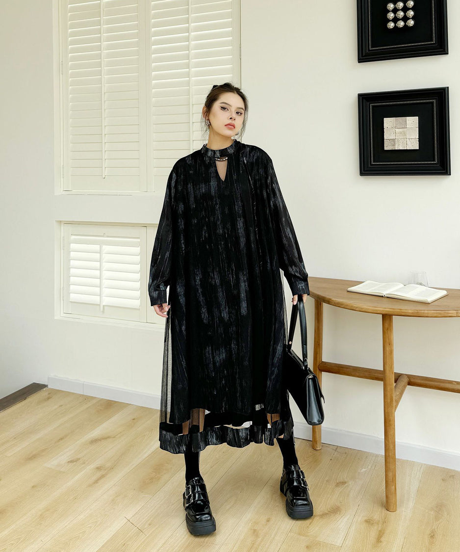 Mesh splicing dress
