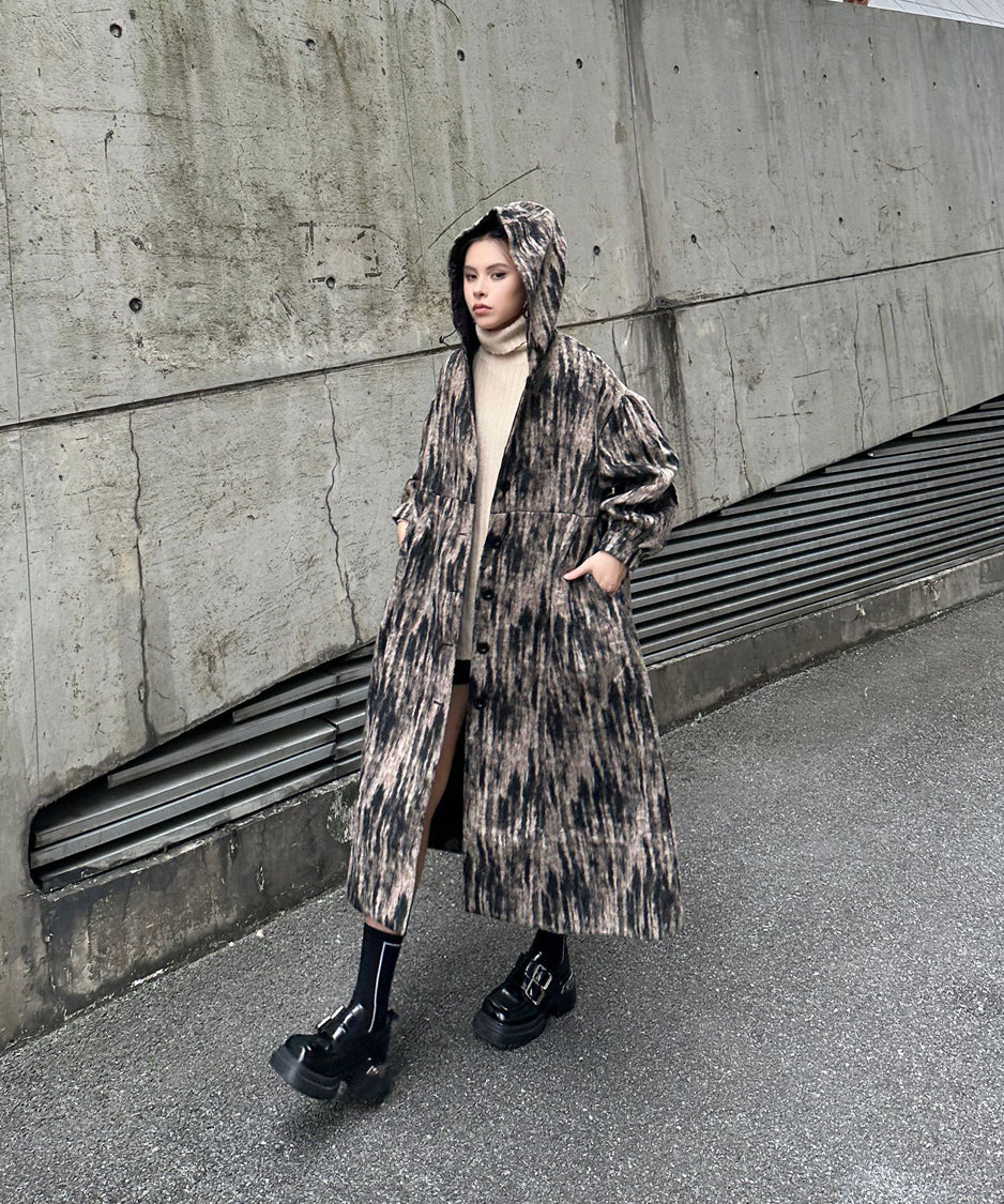 Brushed Hoodie Coat