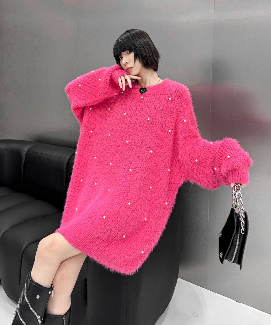 Pearl mohair loose knit