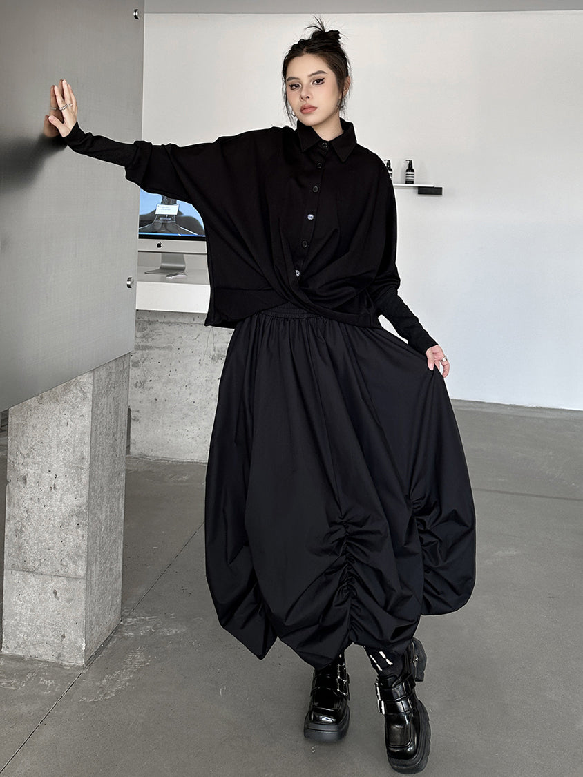 Gathered balloon skirt