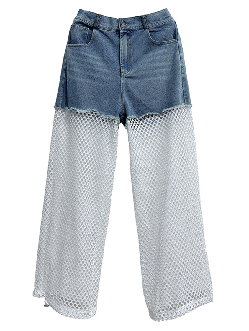 Splicing Lace Pants