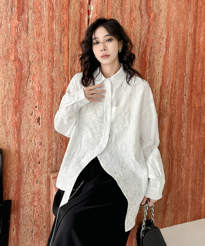Wrinkle print blouse