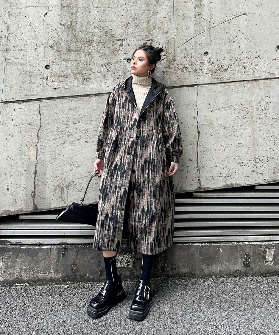 Brushed Hoodie Coat
