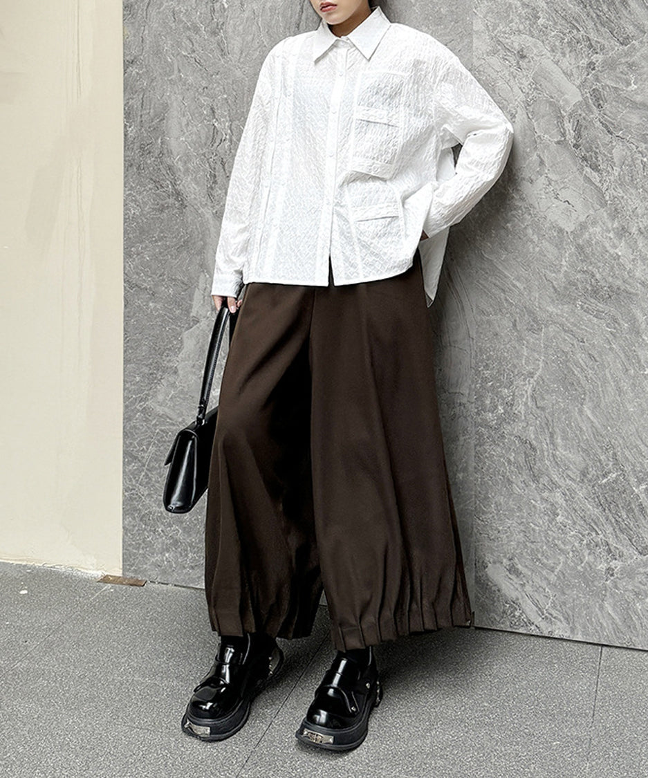 Cropped wide pants