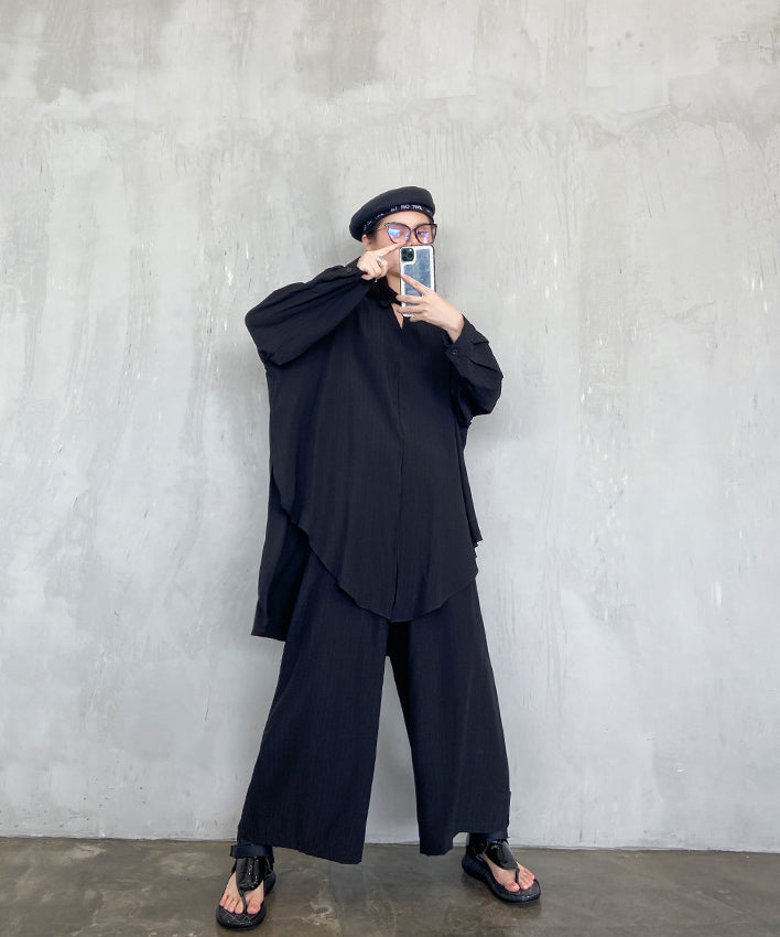 Center slit top and pants
