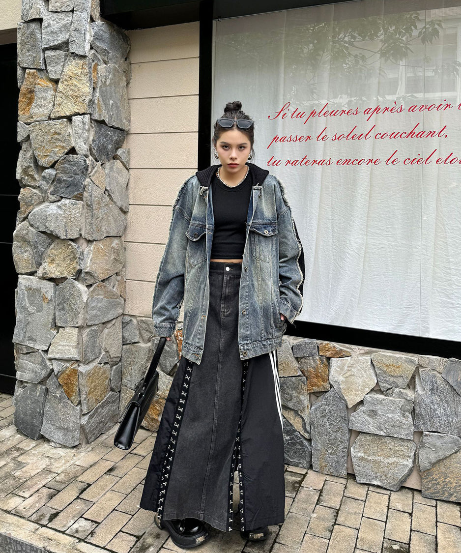 Denim Switch Hoodie Jacket