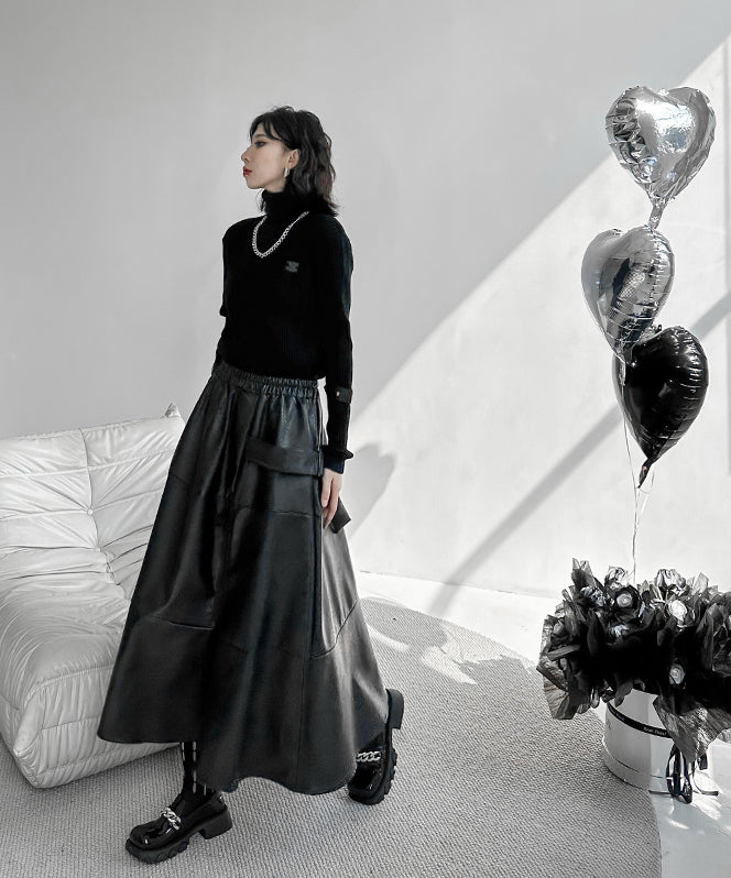 Point Zip Flare Skirt