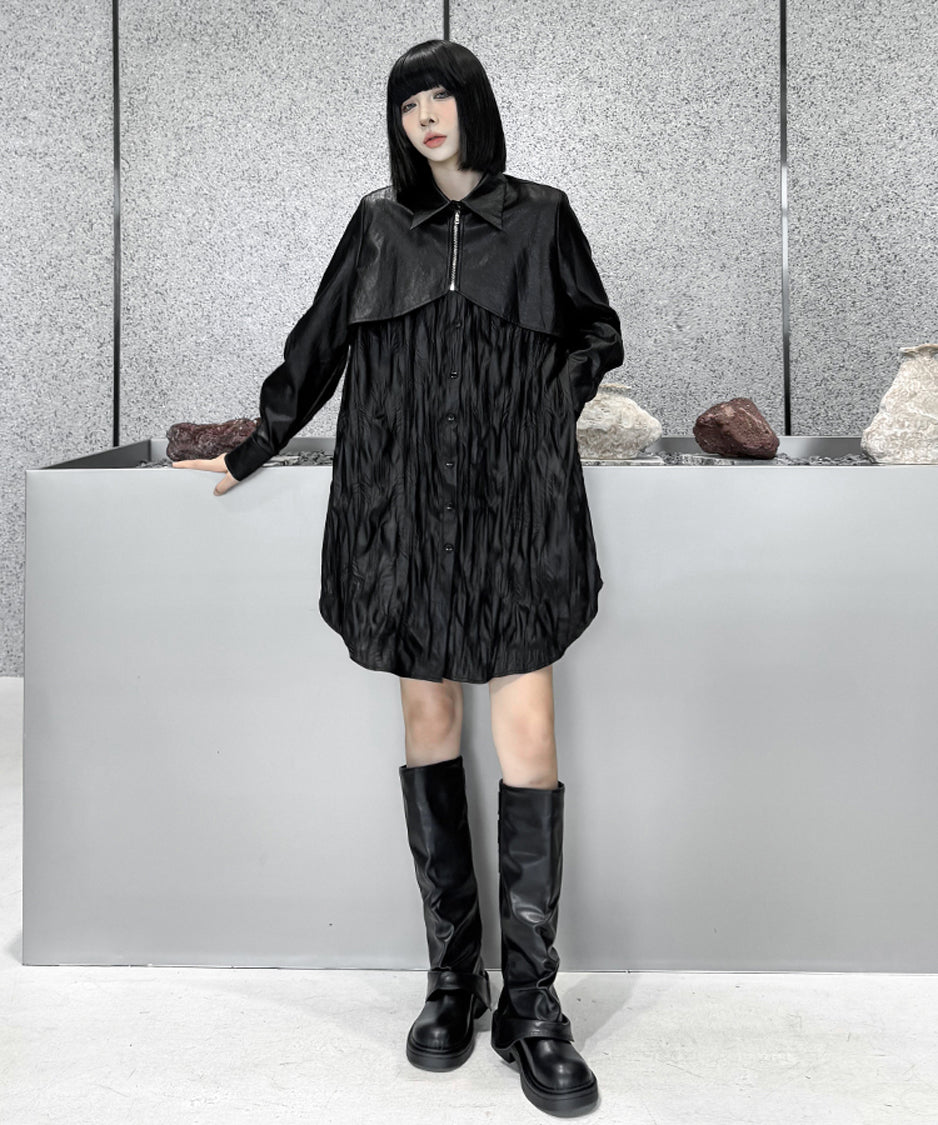 Design pleated long blouse