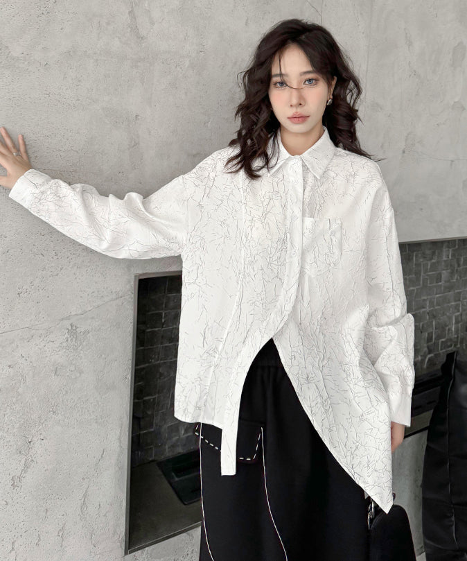 Wrinkle print blouse