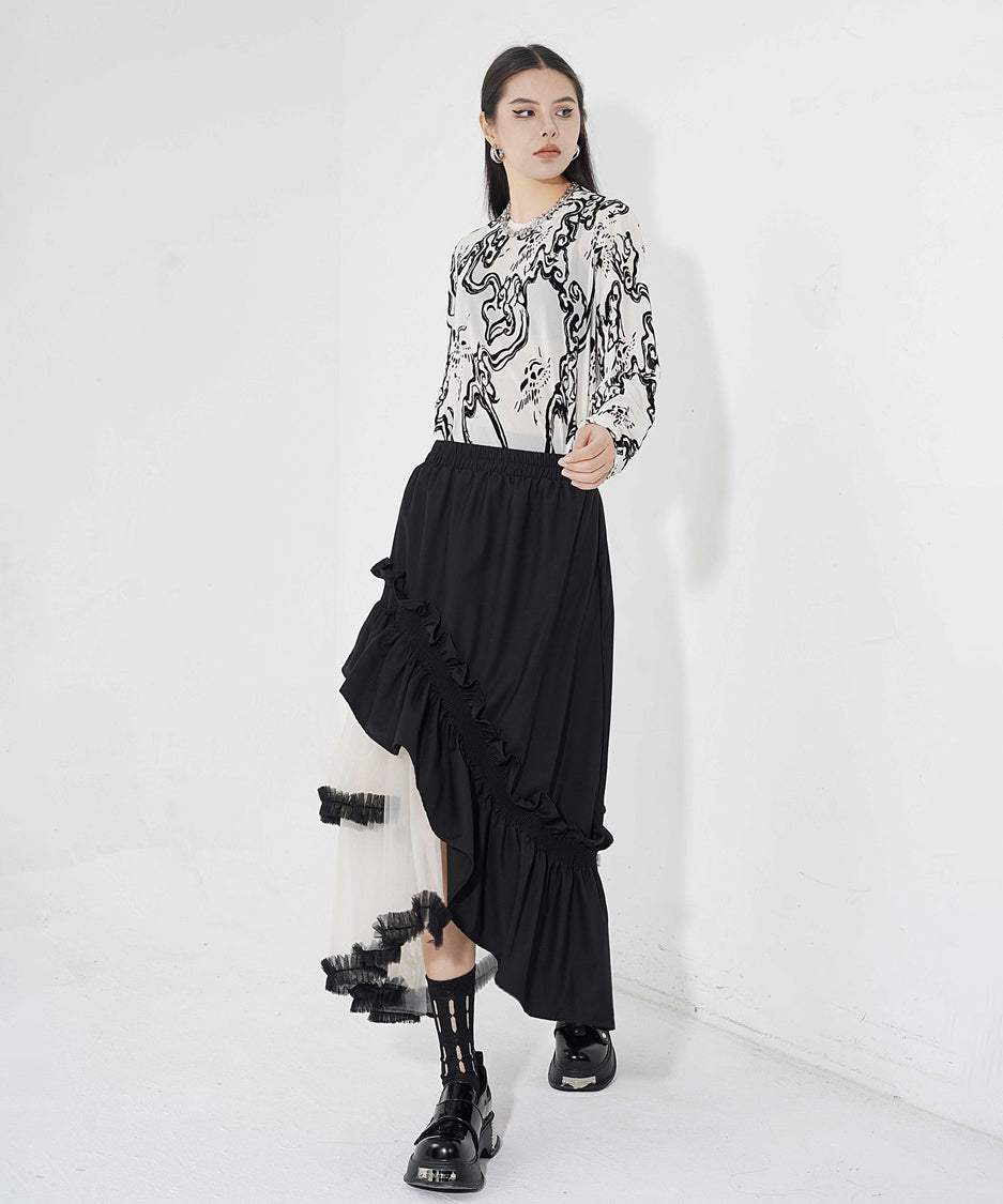 tulle layered skirt