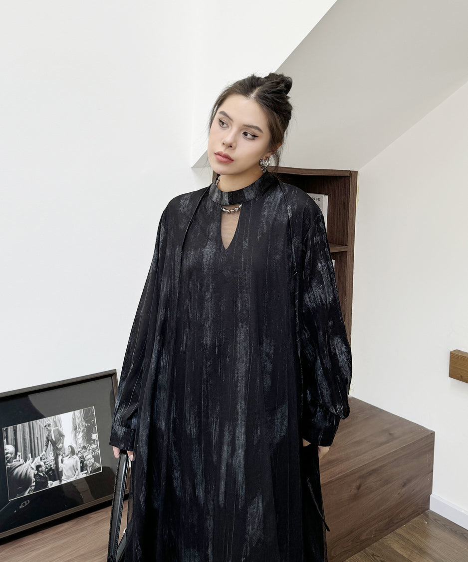 Mesh splicing dress