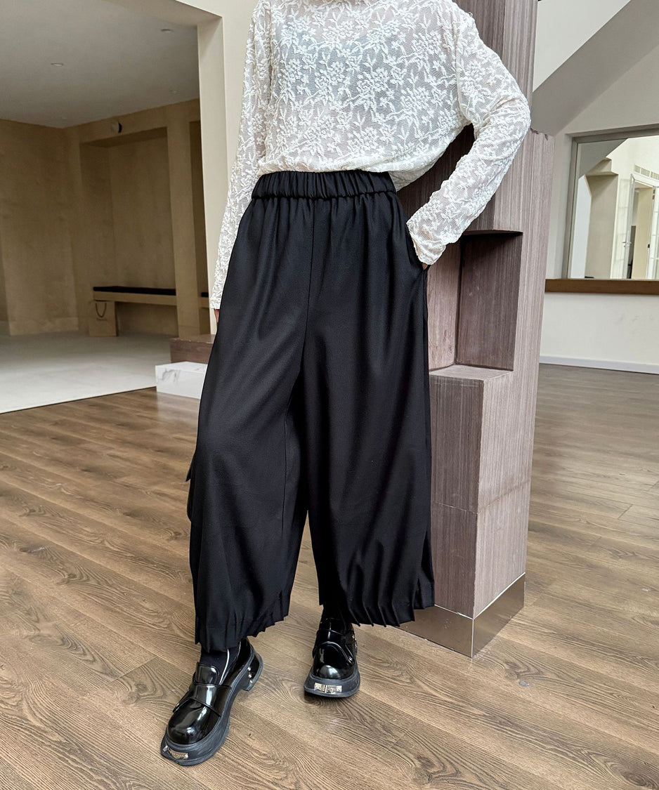 Cropped wide pants