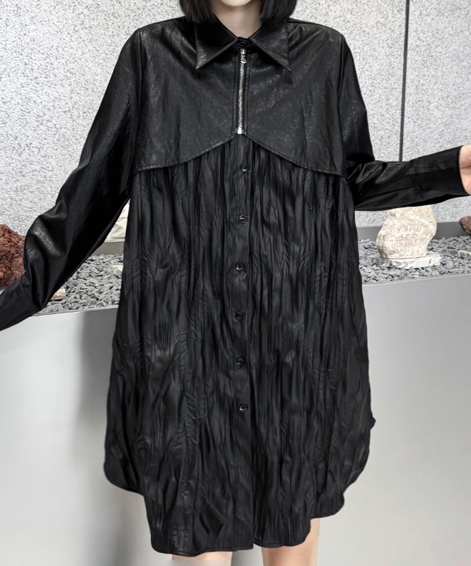 Design pleated long blouse