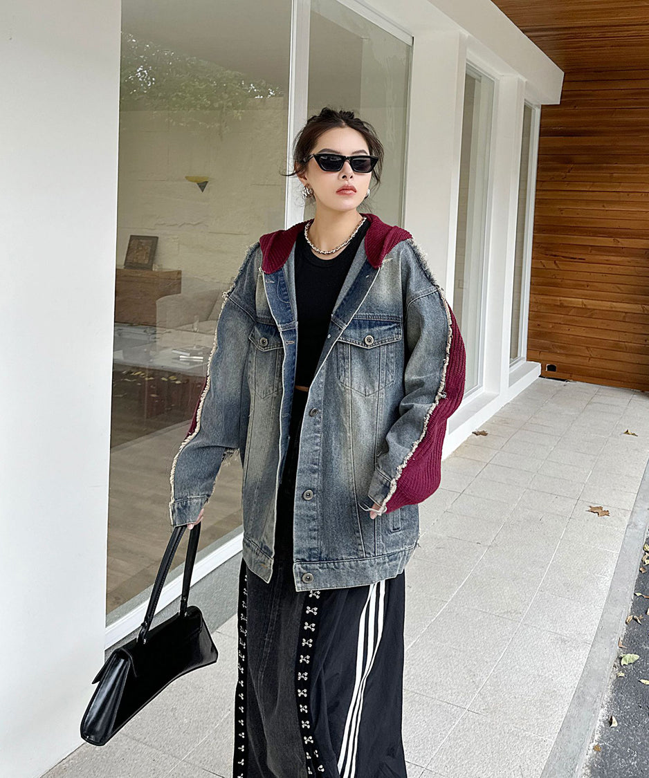 Denim Switch Hoodie Jacket
