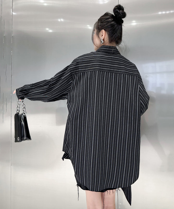 Big ribbon striped blouse