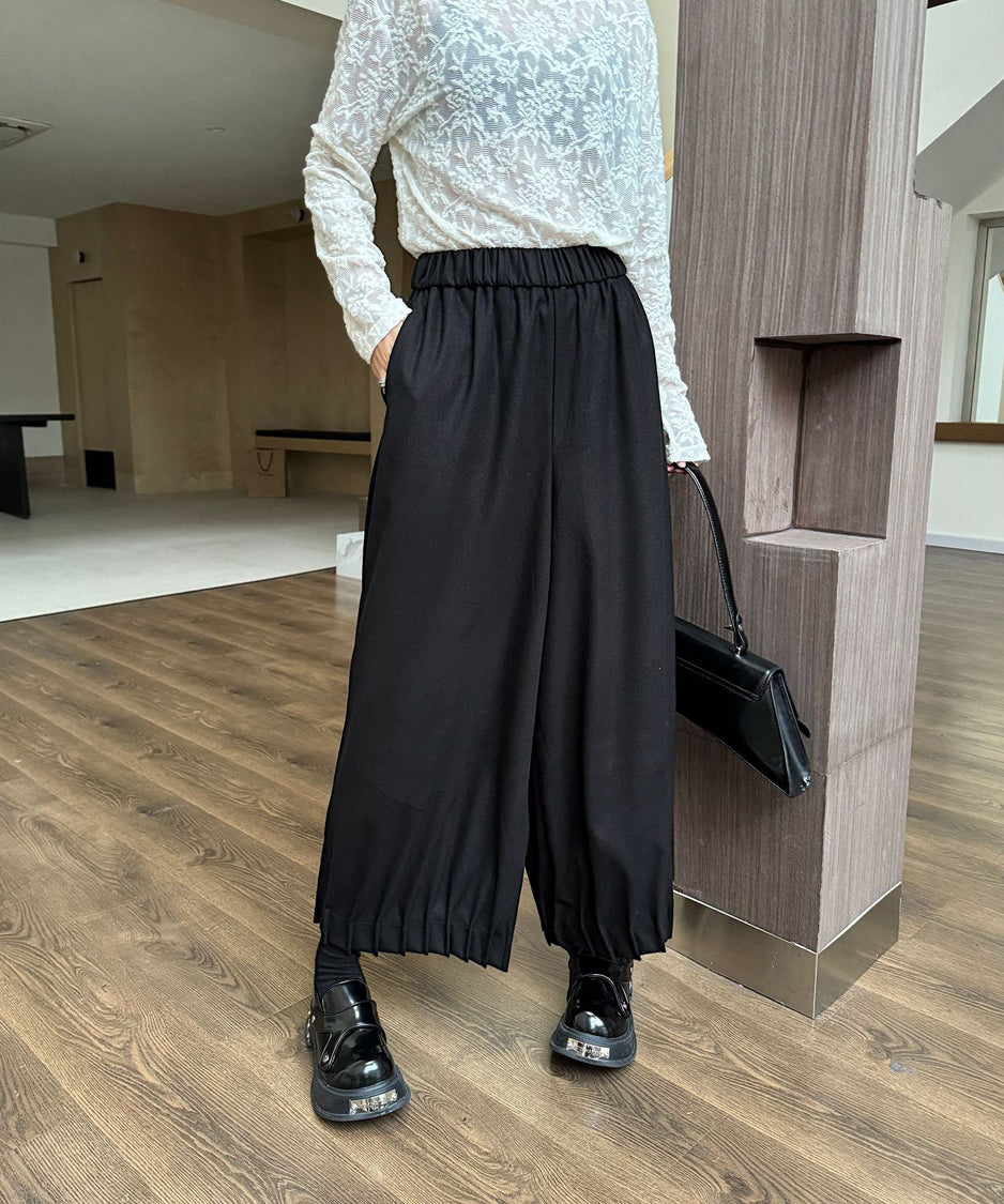 Cropped wide pants