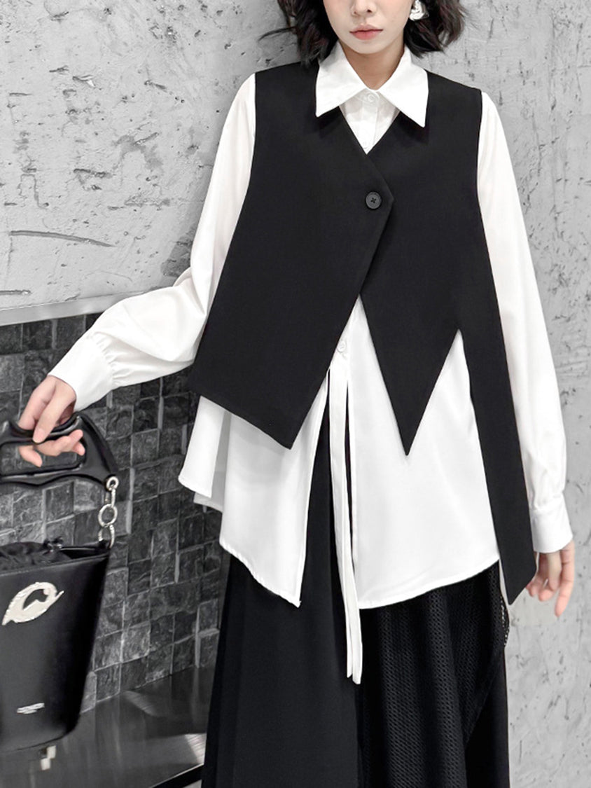 Center slit blouse