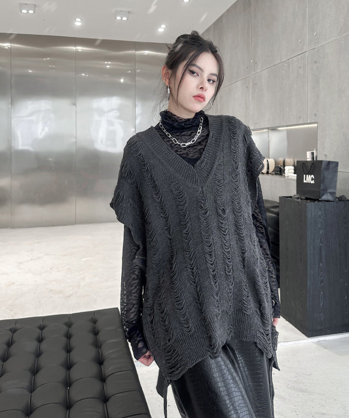 Side-zip knit vest