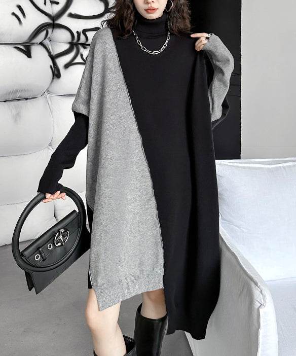 Two-tone knit dress