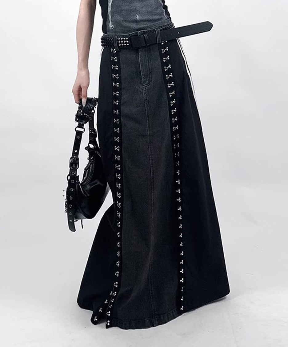 Sideline denim skirt